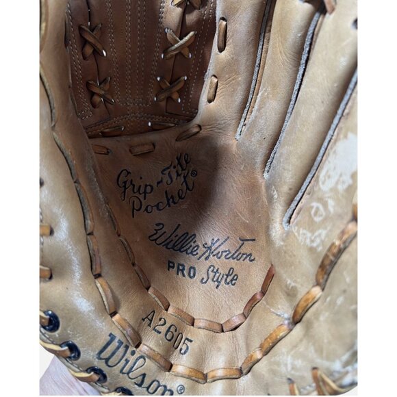 Vintage Wilson A2605 Willie Horton Pro Style Baseball Glove Mitt Leather Tan - Picture 5 of 7